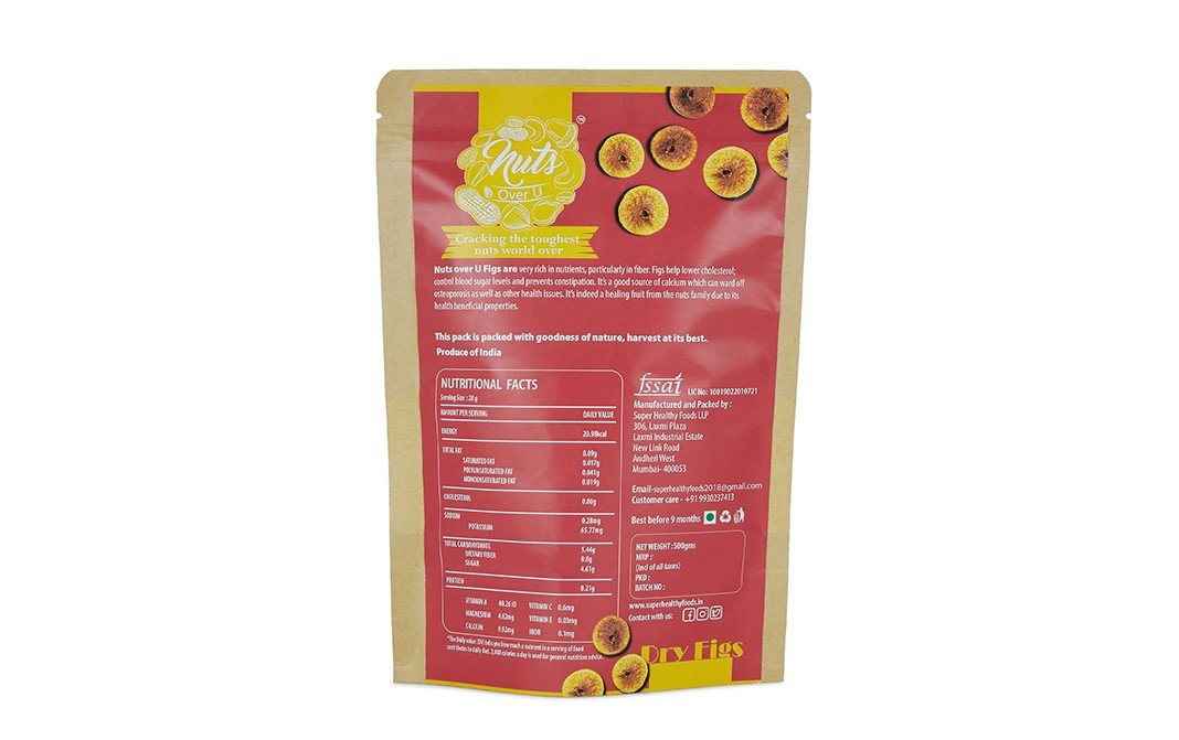 Nuts Over U Dry Figs (Anjeer)    Pack  500 grams